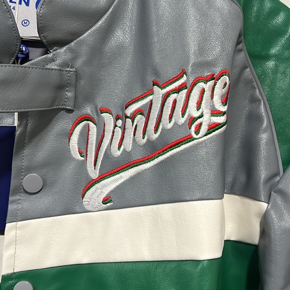 Men’s Vintage Style Class Of 1987 Varsity Jacket Detach Lower Half AEL Gray M - Picture 4 of 11